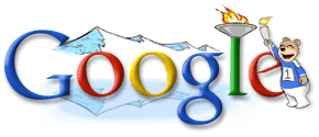 Google Doodle V celebrates the 2002 Winter Olympics! 
